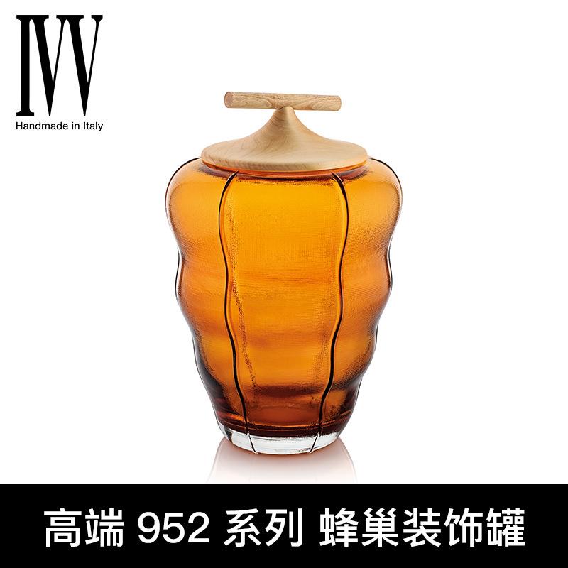 意大利无铅储物罐摆件饰品酒柜茶几水晶家居玻璃装饰欧式美式