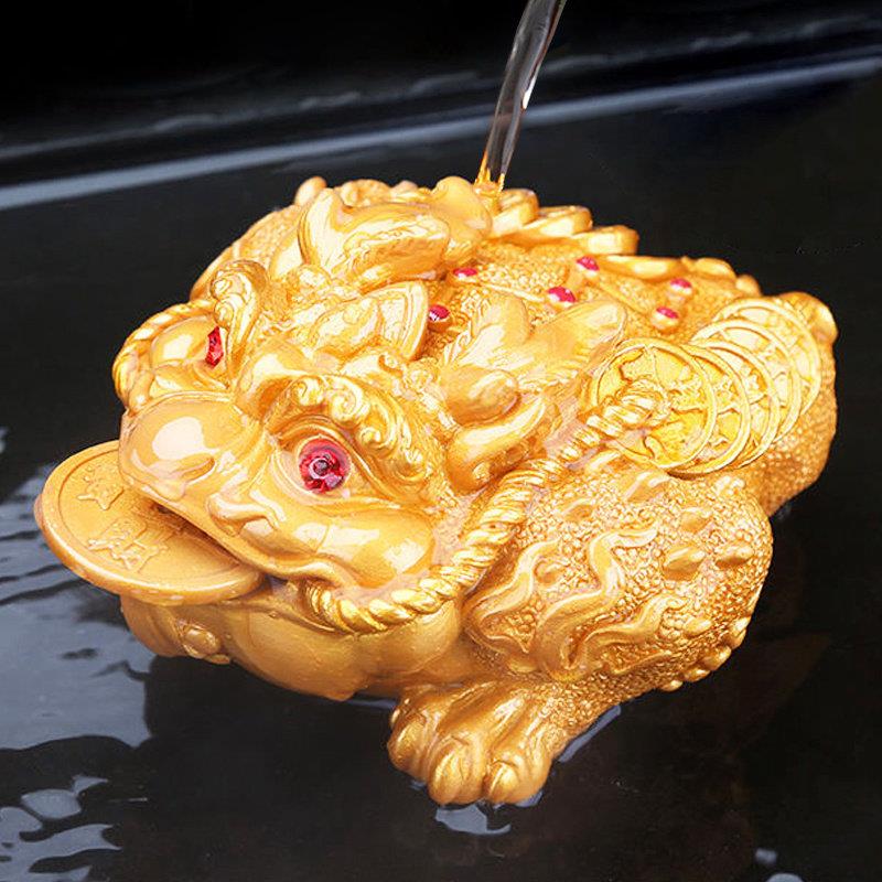 变色金蟾茶宠招财蟾蜍大号招财茶桌装饰 复古风格茶具茶玩金蝉