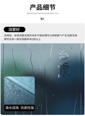 长寿整卷大棚膜抗老化高透光浅蓝色无滴膜瓜果蔬菜专用葡萄避雨棚