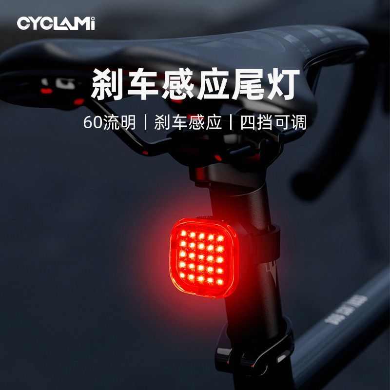 CYCLAMI智能感应山地刹车尾灯Cy110自行车骑行公路夜骑警示灯充电