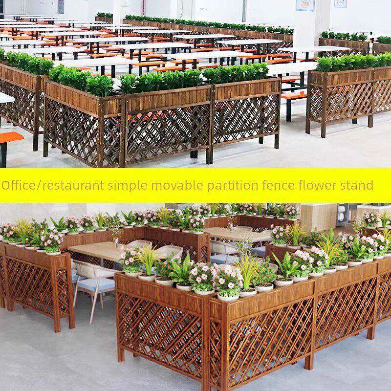 公室屏风隔断储物架现代约办隔断柜餐厅栅简架栏绿色植物花隔断墙