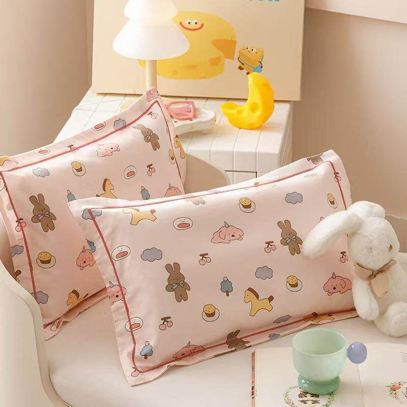 新款直销A类纯棉儿童枕套30×50全棉枕头套卡通枕芯内胆套60支长