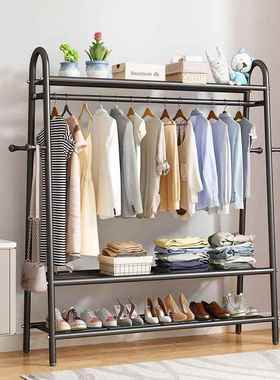 卧室落地挂衣架晾衣架简易晾衣杆阳台晒衣架家用宿舍晒衣服架子