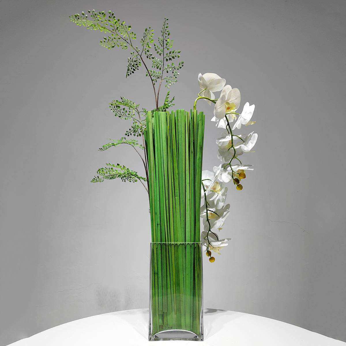 现代轻奢绿色花瓶蝴蝶兰仿真花艺摆件样板间玄关绿植花卉软装饰品