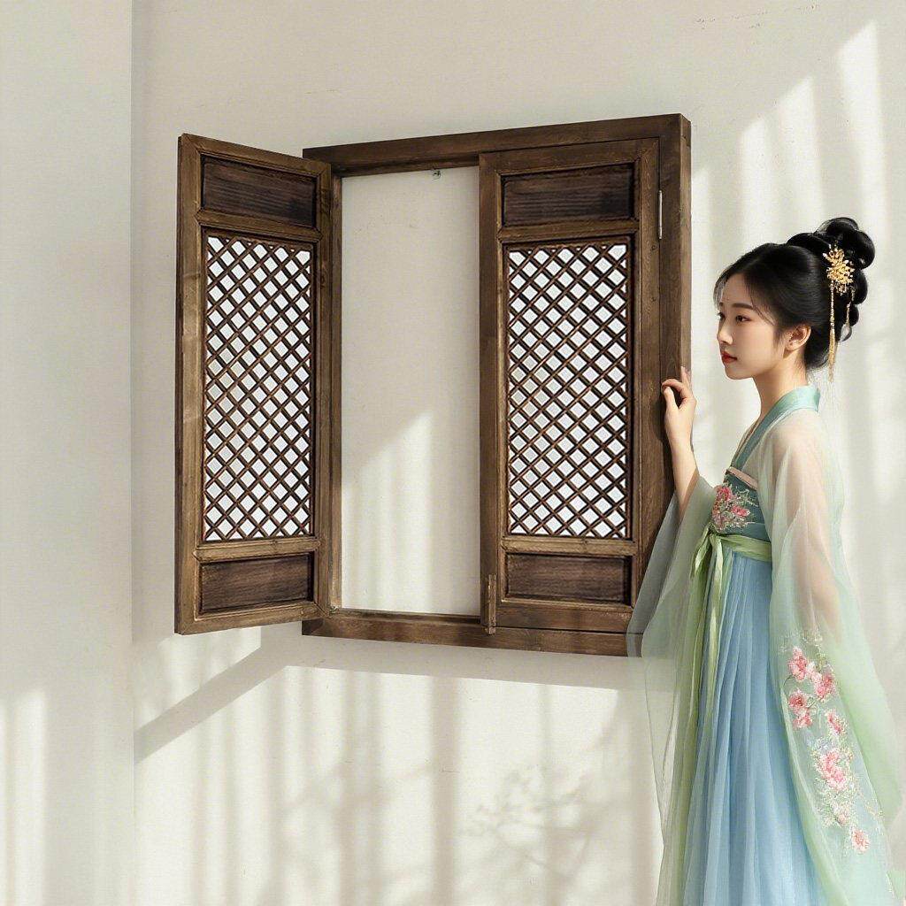实木东阳明清花格窗门旧背景墙做镂空木雕屏风隔断复古中式仿古