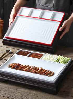 祥URR源美密胺餐具京盘子北京烤盘商用中式厅酒店鸭仿瓷餐酱肉丝