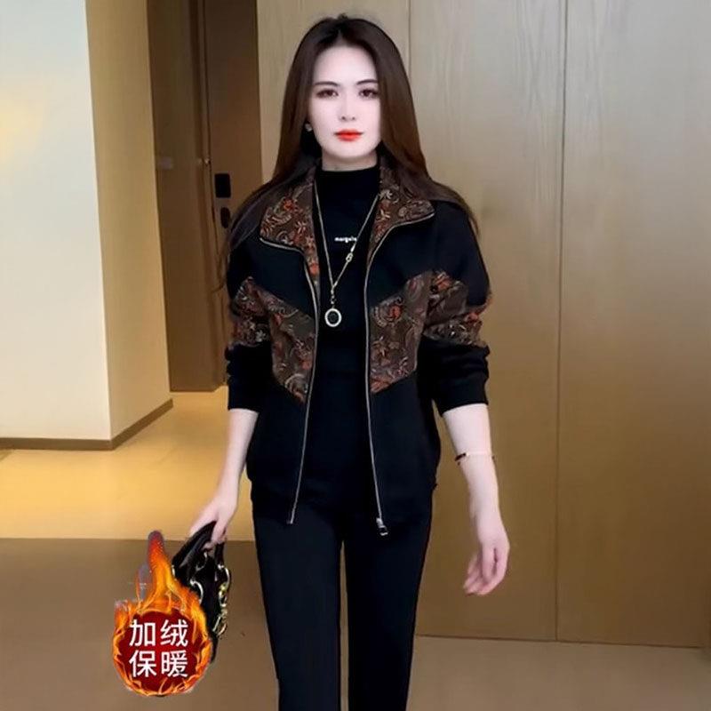 时尚拼色短外套女2026春秋新款洋气宽松显瘦宽松百搭休闲夹克上衣