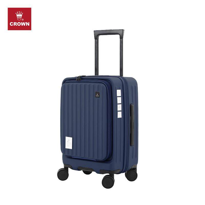高档RON/皇冠前开 盖拉 炼 行李女2WC0寸拉杆箱轻便大容量旅行箱