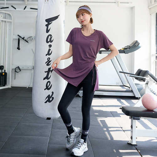 高品质瑜伽套装运动休闲跑步宽松高弹显瘦遮肉开叉青春活力