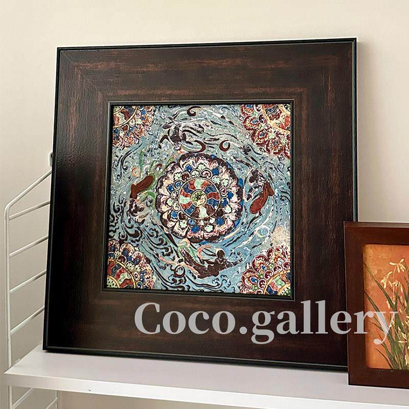 可可的画廊新中式中古敦煌壁画小众高级感莲花飞天背景墙茶室挂画