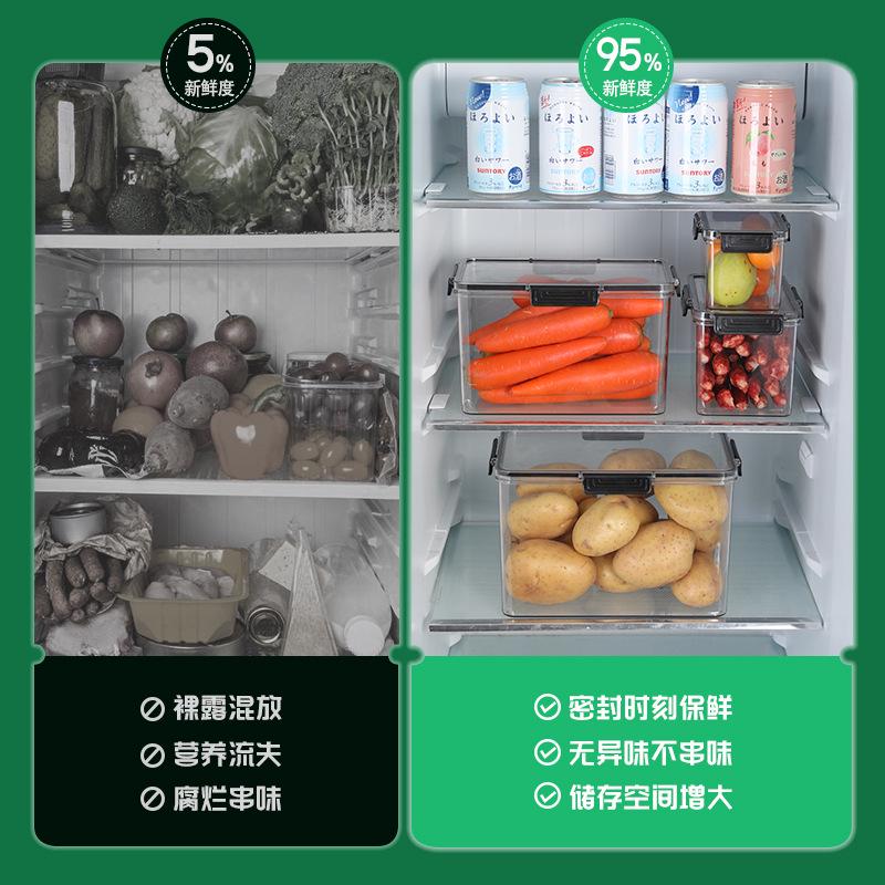 冰箱收纳盒家用塑料果蔬分类整理收纳篮长方形保鲜盒储物盒整理盒