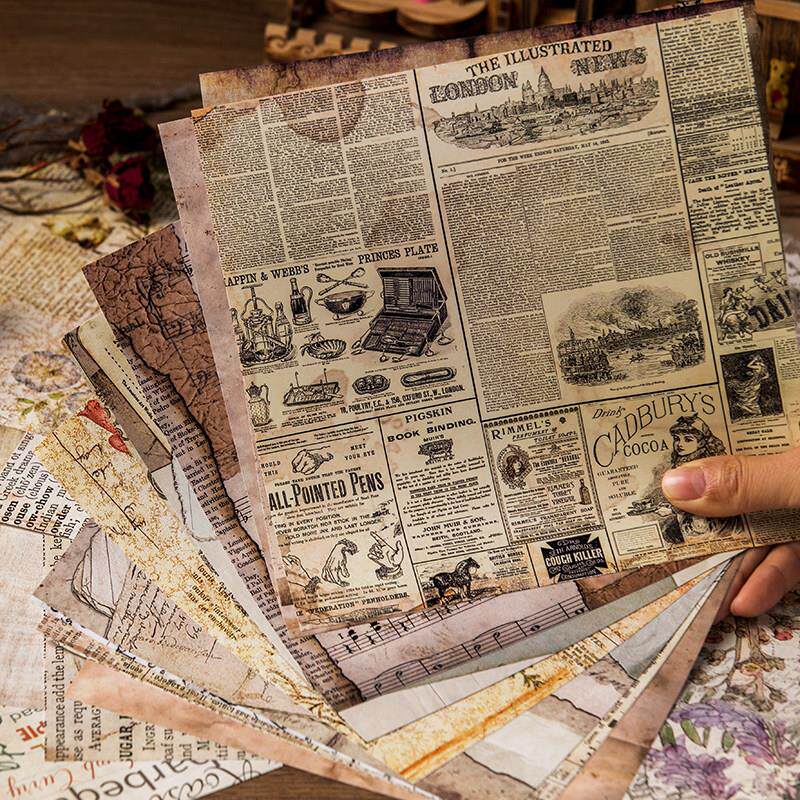 junk journal复古素材纸手帐贴纸大尺寸背景打底英文乐谱基础元素