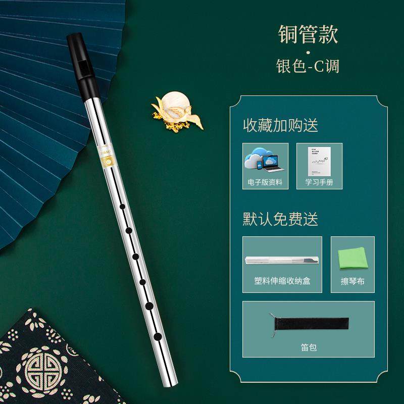 高档DBAO 爱兰哨笛尔初学者入门金属笛子6孔CD调高低音直调笛竖乐