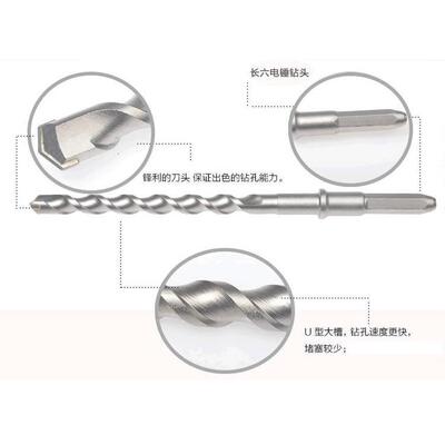 六IYF长角38E电锤钻头加长1米2超长1米5芙合金冲击钻蓉100-15200m