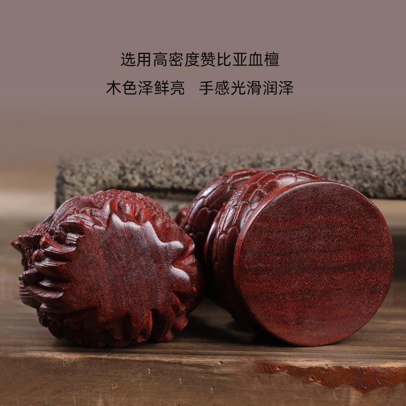 艺铭仙苑 紫檀精雕十二生肖手把件摆件原木立体真精雕手把件