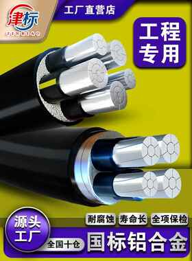 国标铝合金电缆线4 5芯35 50 70 95平方120三相四线五芯铝芯电缆