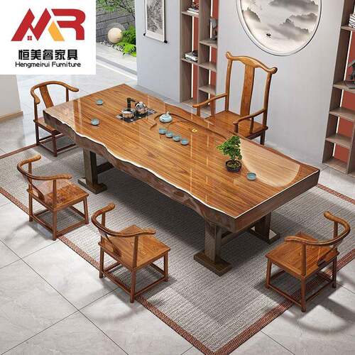 整板实木大板茶桌椅组合装681室功夫泡茶台新中式意茶具禅公套一
