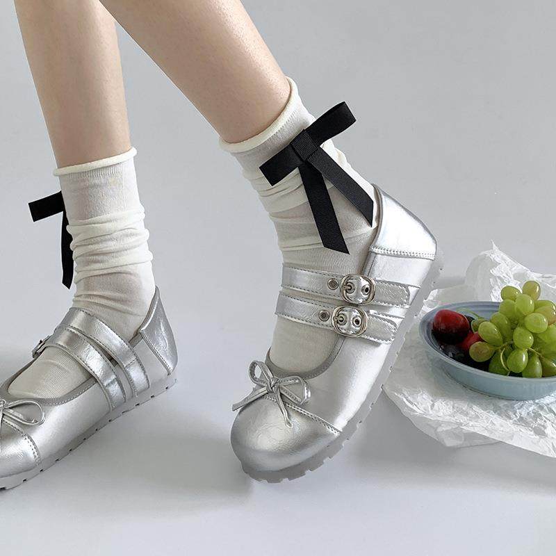 银色复古法式圆头浅口平底单鞋女2026新款夏季软底芭蕾风玛丽珍鞋,女鞋,浅口单鞋,淘宝优惠券,粉丝福利购,淘宝优惠卷