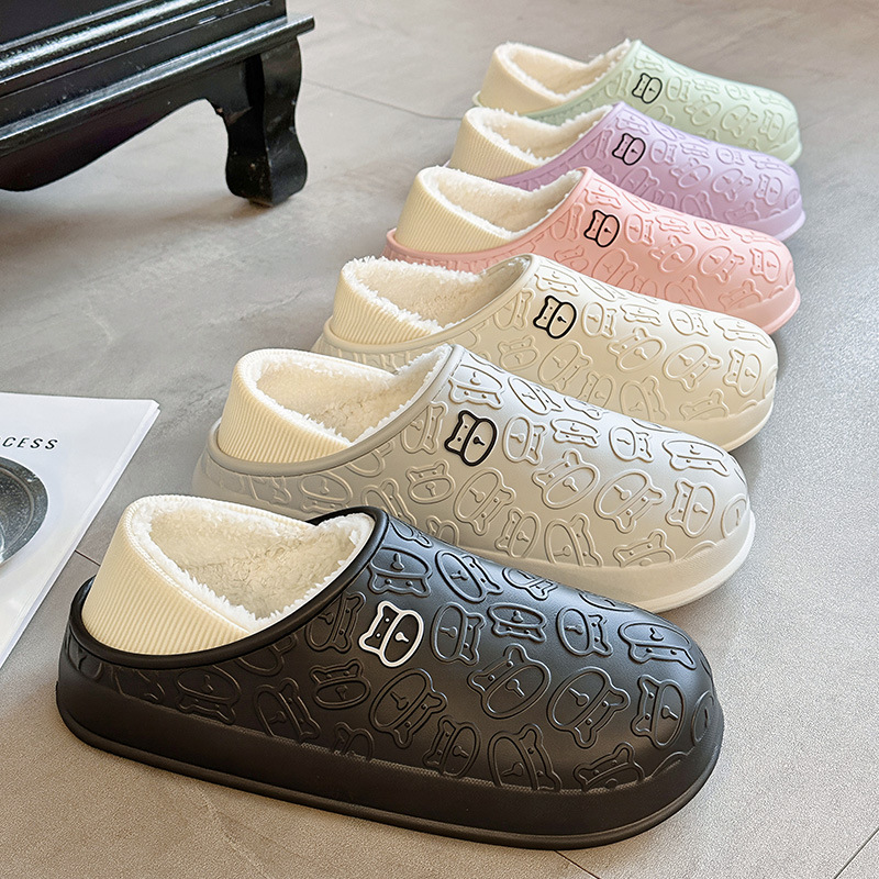 防水拖鞋拖鞋包跟居家防滑棉鞋