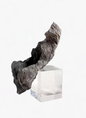 高档现代新中水晶天式假山石摆件板房玄关柜书房售楼然处软装样饰