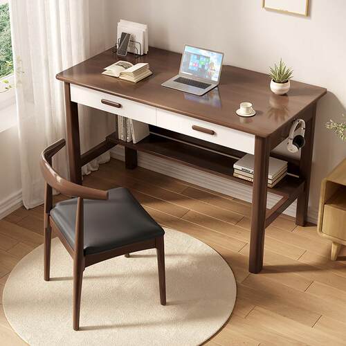 实木书桌家用现代简约办公桌电脑桌卧室学习桌小户型学生书桌子