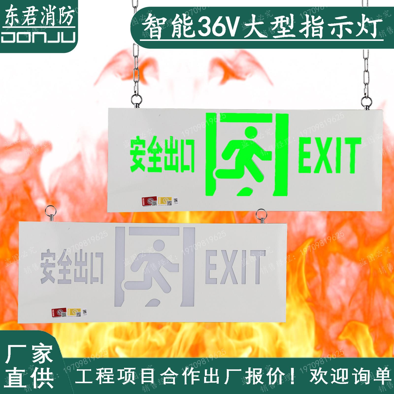 东君消防应急照明灯36V安全出口指示牌疏散指示灯大型吊装标志灯图片