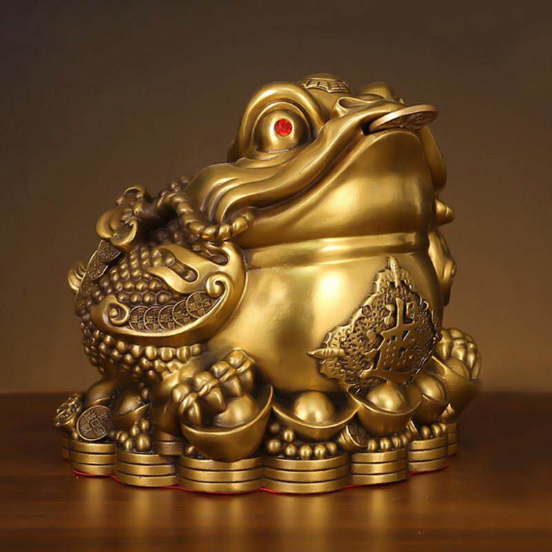 招财金蟾摆件黄铜三足蟾蜍三脚金蝉店铺开业装饰财客厅办公室礼品