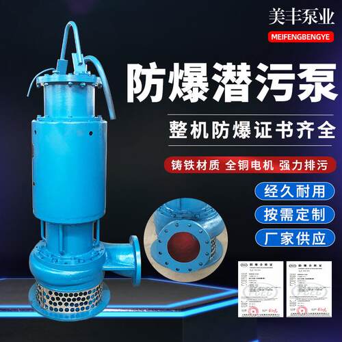 美丰防爆潜污泵污水泵大流量潜水泵工业用55w