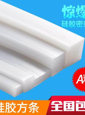 封口机防撞防水矽胶条实心方条耐高温密封条橡胶防滑方型5mm/8mm