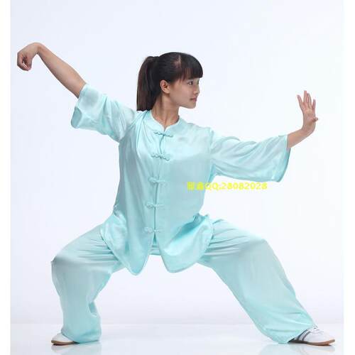 正品重磅桑蚕拳真龙丝高端太极服女逸夏飘款男中老年武术练功太极