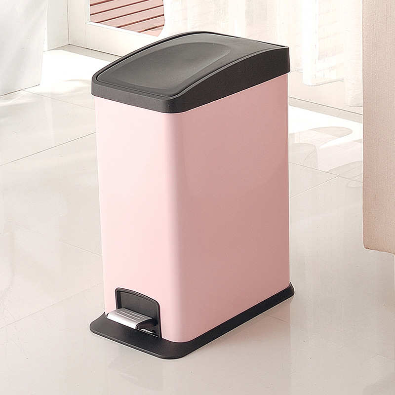 12升长方形分类垃圾桶不锈钢窄款脚踏创意家用客厅有盖代发