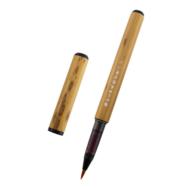 正品日本进鹿口奈良万年毛笔谷翔飞竹纹笔钢笔小楷书书法抄经笔纯