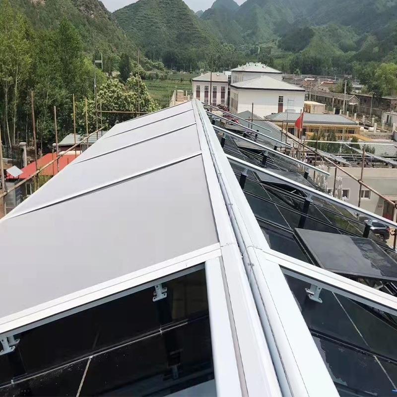 铝合金电动天幕户外工厂阳光房遮光防晒天棚帘隔热遮阳帘防雨雨棚