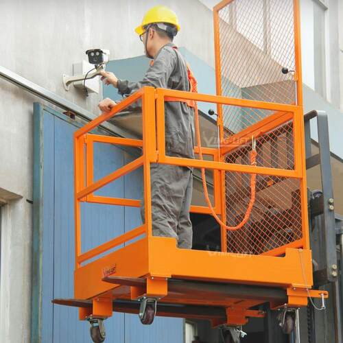 叉车笼折叠移动式带静音轮载入平台车间高空取料维修作业平台