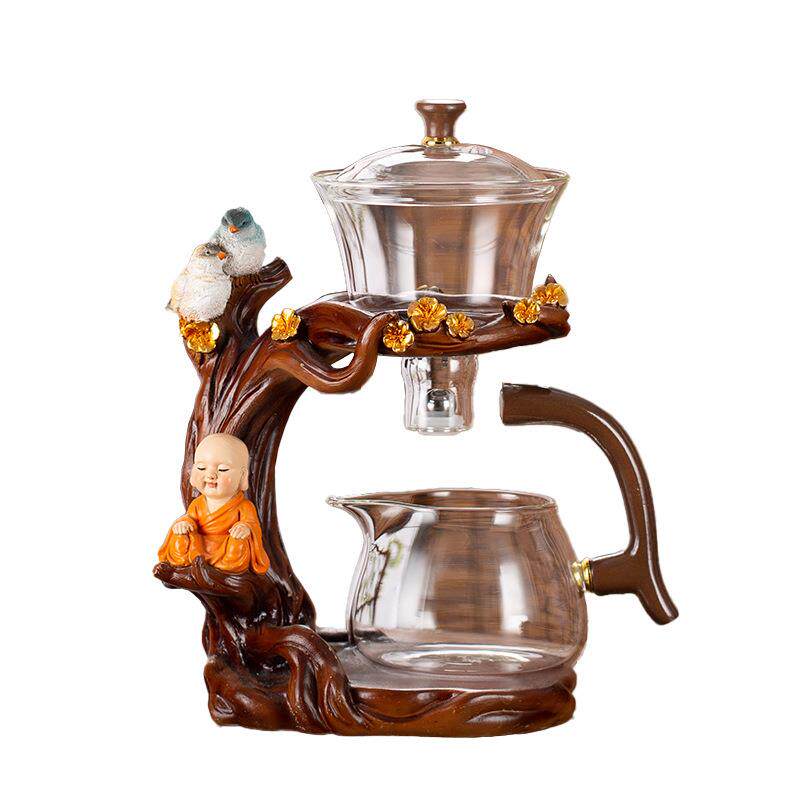 半自动懒人茶具套装家用功夫泡茶器轻奢高档办公室会客玻璃茶壶