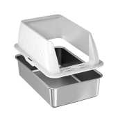 厕所砂不锈钢大砂空间溅加宽砂易清洗开放式 铲盆外砂猫带加厚猫防