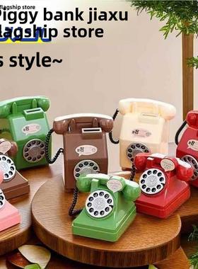 玩具小电话儿童摄影人工覆古怀旧老式固定电话道具储蓄存钱罐装饰