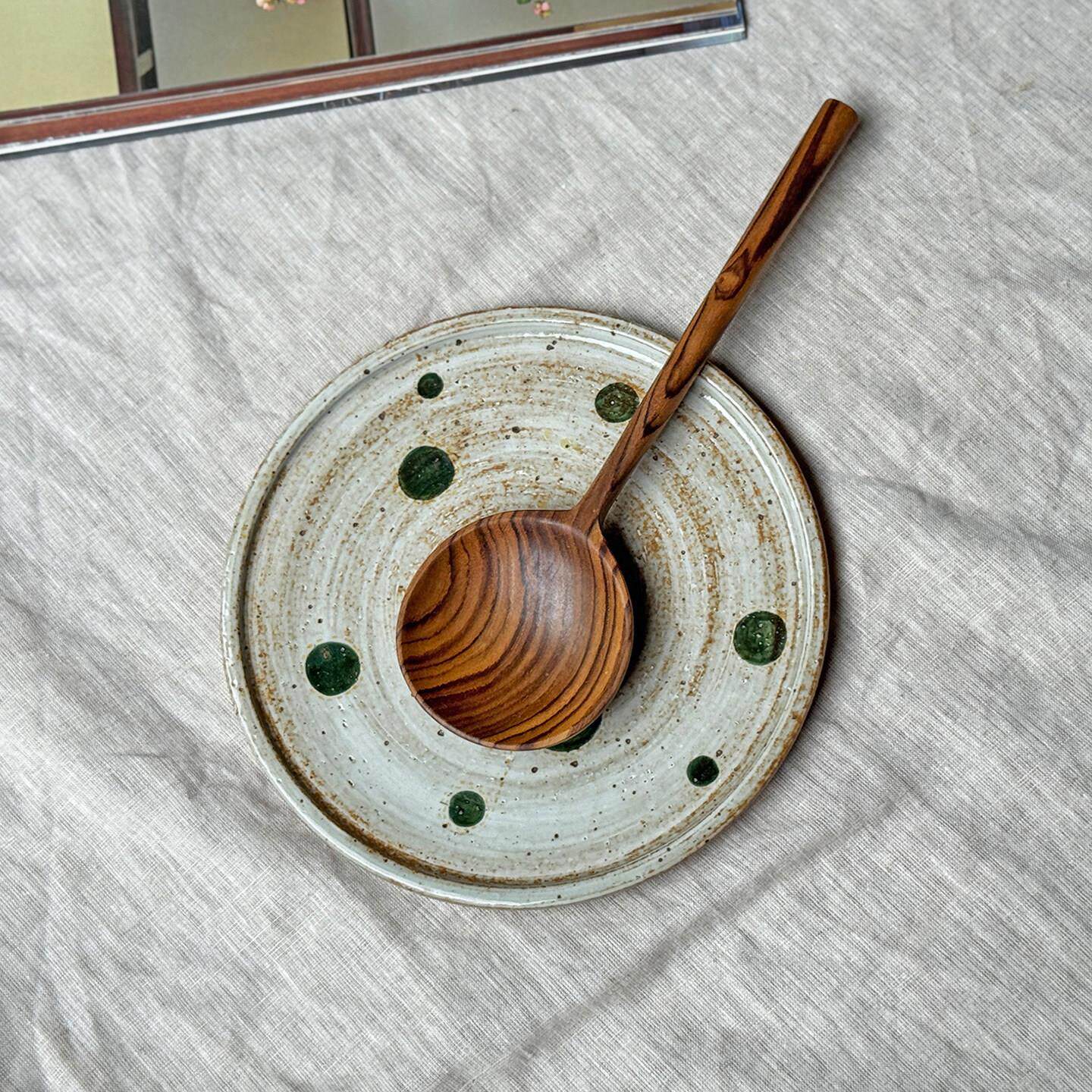 日式木勺天然柚木大号汤勺实木露营木柄手工木勺子茶勺锅铲咖啡勺