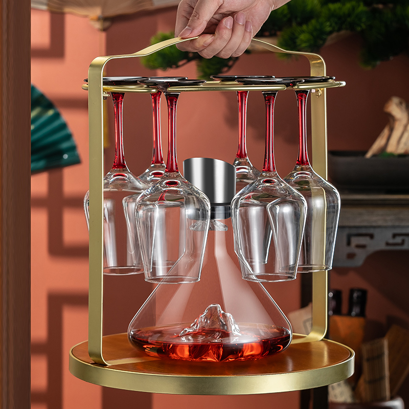 轻奢高档新中式红酒杯醒酒器家用套装葡萄酒高脚杯子大号奢华酒具