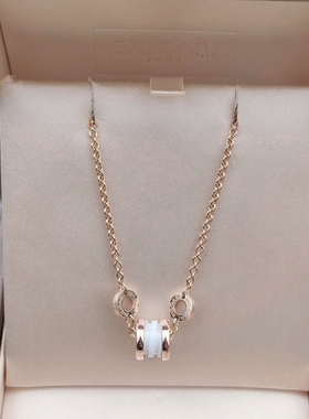 【公价1.47万】99新宝格丽BR859345玫瑰金白陶瓷弹簧手链正品二手