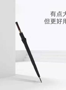 双人超大号英伦绅士覆古雨伞男士自动长直木柄结实抗风高端黑色伞