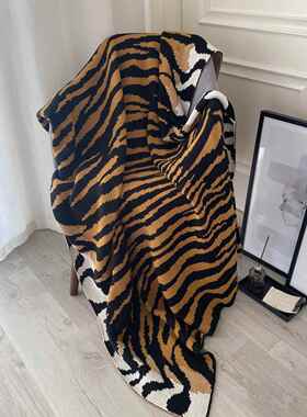 美式复毯古老虎皮虎毛毯盖毯子沙发毯办公纹室午睡AL100M28毯保暖