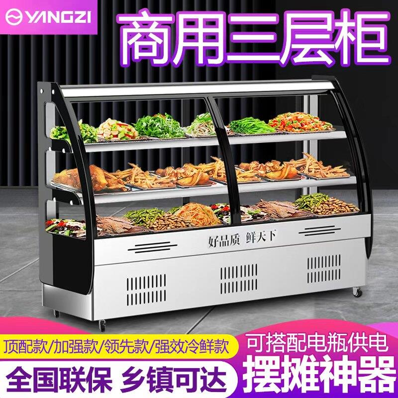 扬子凉菜展示柜商用卧式小型熟食烧烤点菜卤菜串串冷鲜保鲜冷藏柜