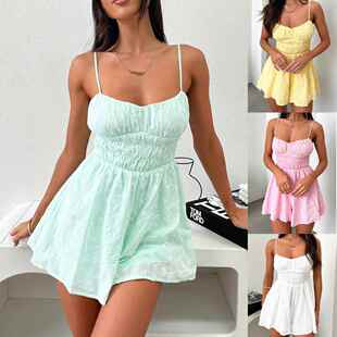 strapless camisole short anti skirt Dress glare with