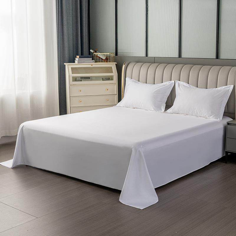 60KL贡缎四S酒店店四件套酒草布白色贡缎民宿被套套床单枕宾馆床