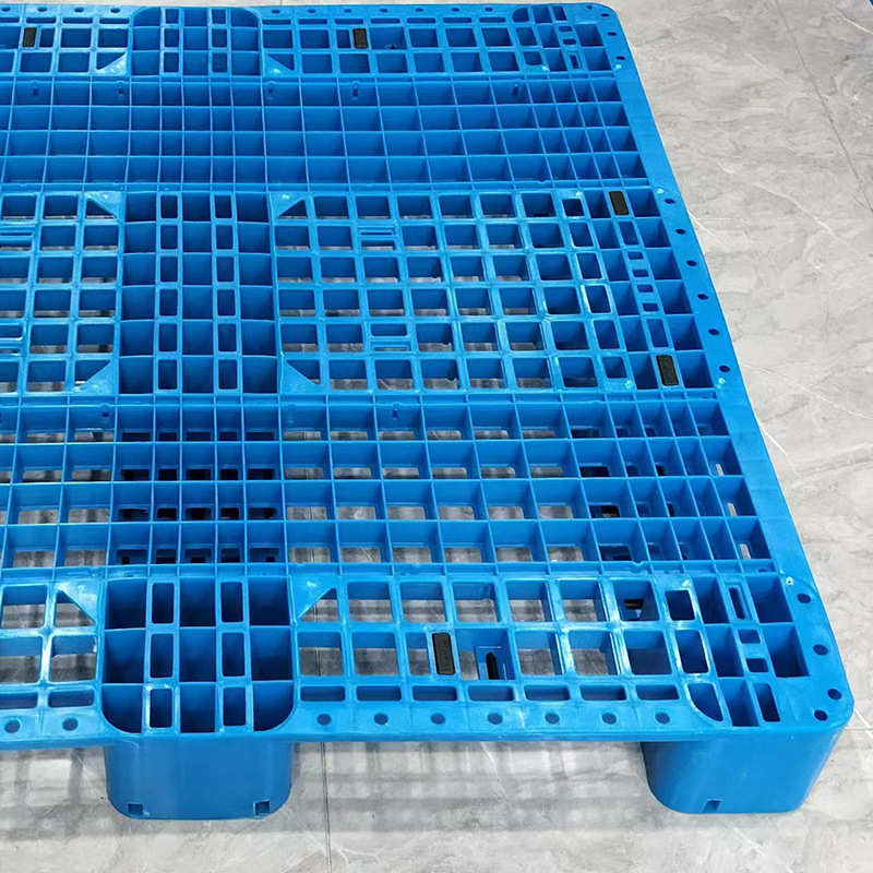 物流塑胶卡板 货物叉车踏板 冷库货架托盘 1212C网格川字塑料托盘