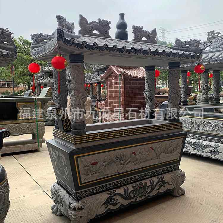 惠安石雕香炉墓地石头祭祀香炉室外寺庙香炉供佛大号青石香炉
