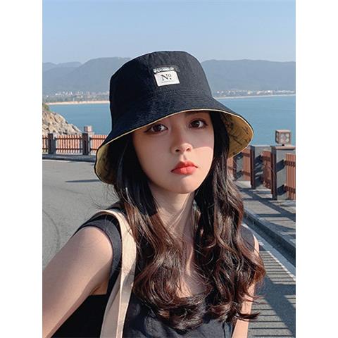 渔夫帽子女春夏季韩版潮防晒遮阳帽日系小沿百搭双面戴太阳帽盆帽