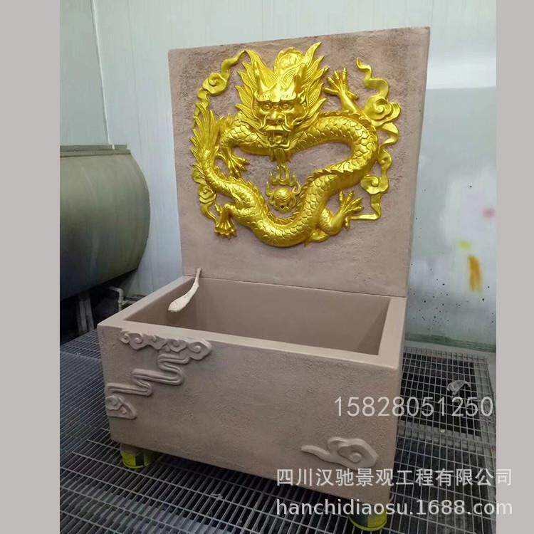 玻璃钢仿真龙雕塑,龙造型的树脂盒子盖子工艺品摆件