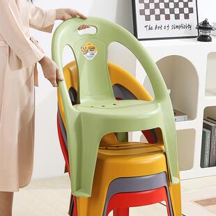 塑料靠背椅子加厚家用客厅茶几小矮款凳子大人坐的久坐不累